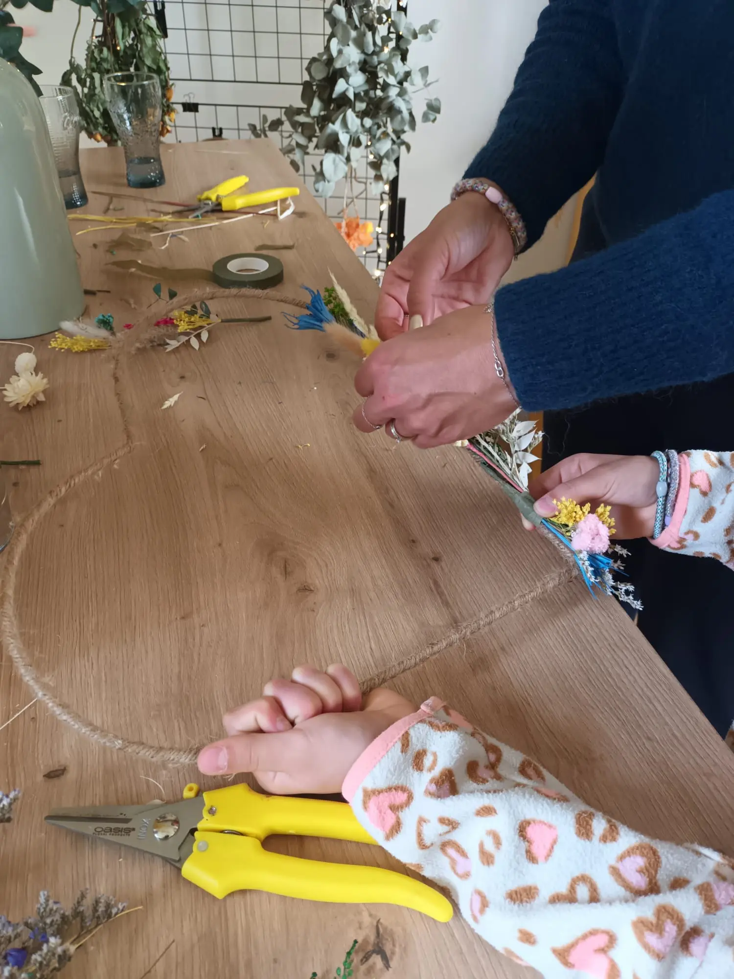 Atelier de création de fleurs séchées