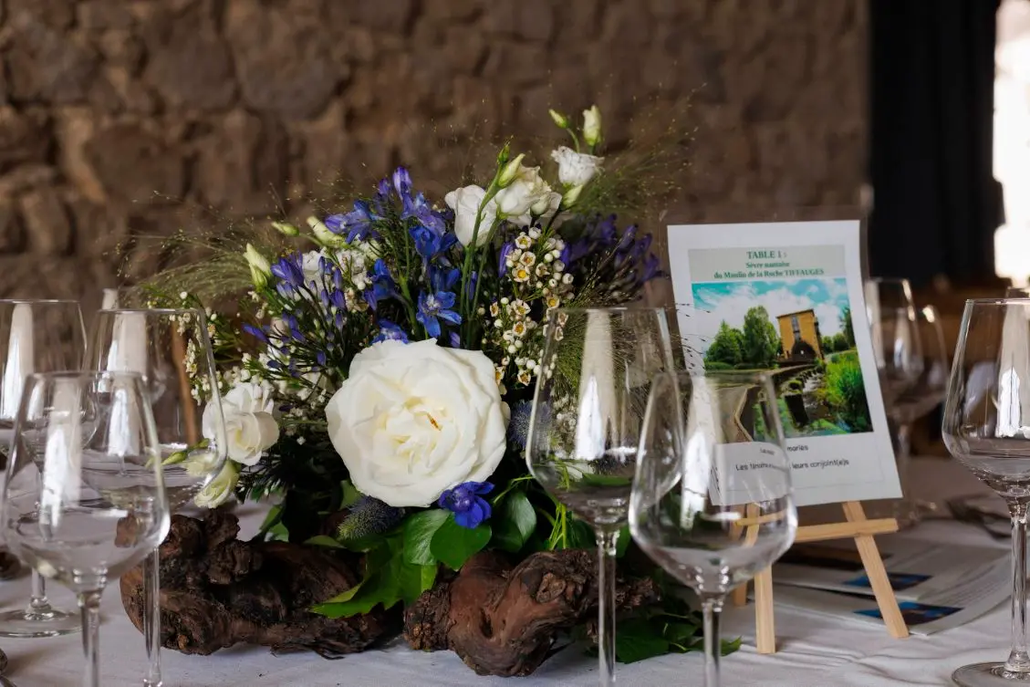 Centre de table — mariage floral à Vertou par Artistfloral